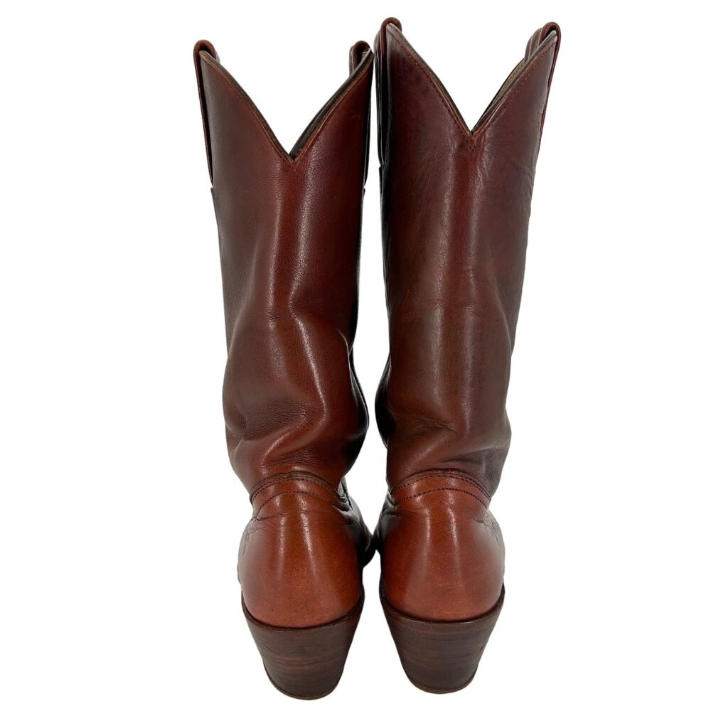 Vintage Frye Cowboy Boots Mens size 9D Distressed Brown Leather USA Western Boot - Picture 10 of 15